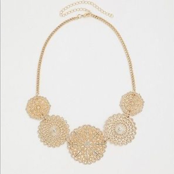 NWT Torrid gold filigree medallion statement necklace plus size fashion - Picture 6 of 6